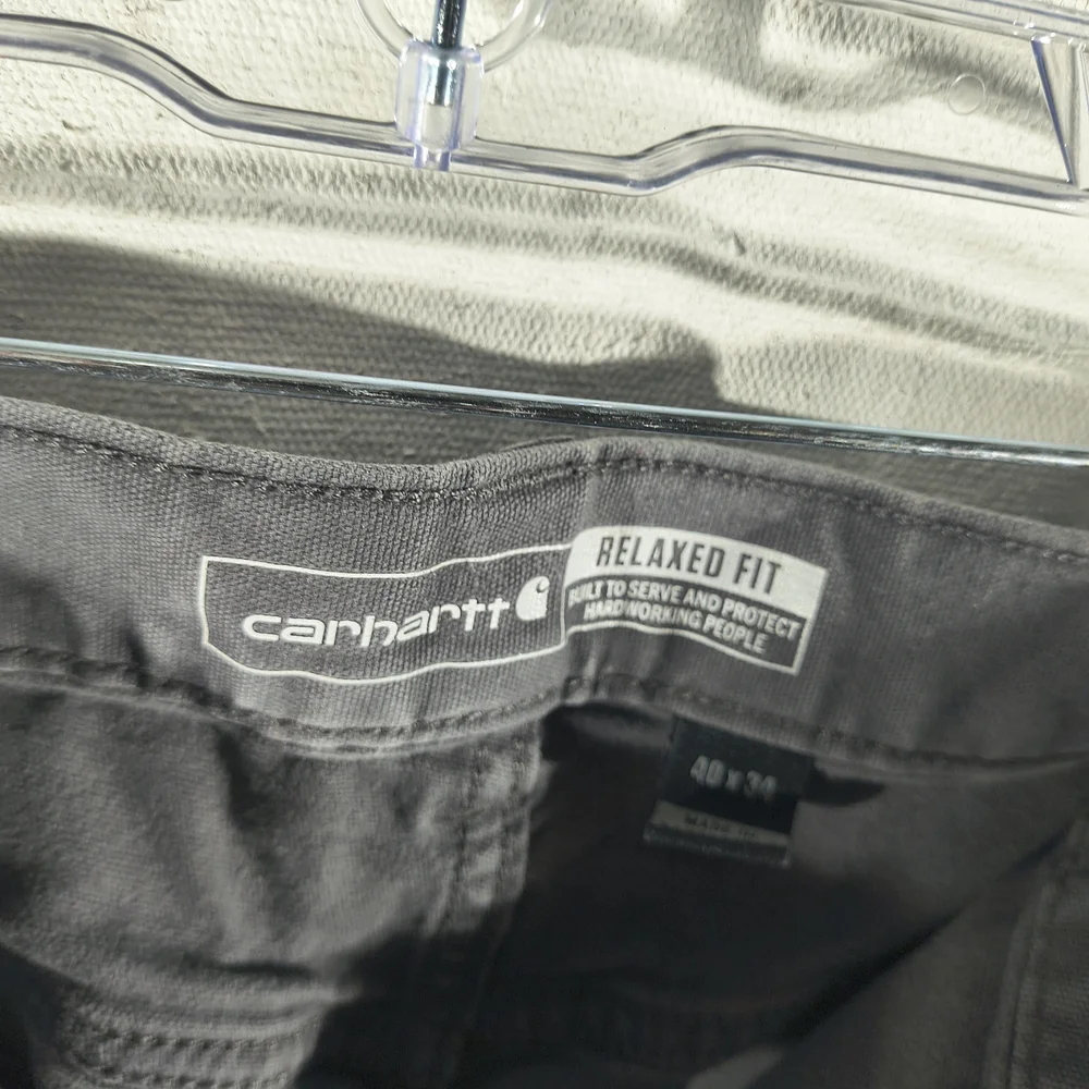 Carhartt Men's Size 40" X 34" Gray Relaxed Fit Moleskin Distressed Work Pants - Picture 7 of 10